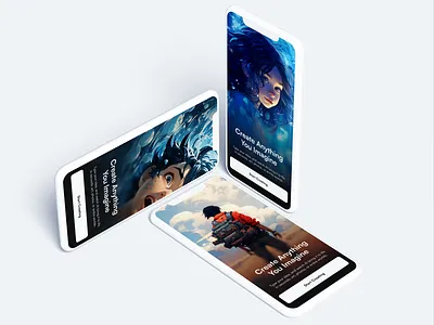 AI Image Generator App Showcase 3d ai ai design ai image generator ai tools ui app ai app concept dark mode fintech design image generator midjourney modern design modern interface product design ui design ux design