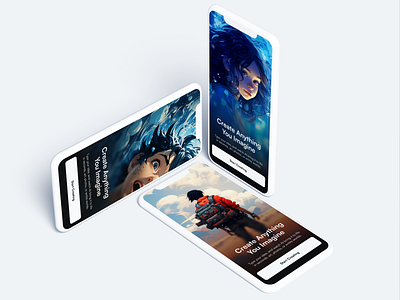 AI Image Generator App Showcase 3d ai ai design ai image generator ai tools ui app ai app concept dark mode fintech design image generator midjourney modern design modern interface product design ui design ux design