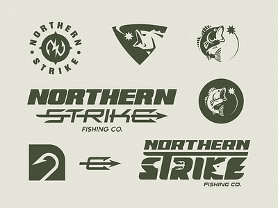 Northern Strike Fishing co. bold design fishing fishing logo graphic design lettering logo monogram simple design sport typography