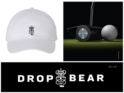 Drop Bear Branded Product Design bear branding brandmark character design clothing custom fashion golf hat identity illustrator logo logo design logo designer mascot sports streetwear typography urban wordmark