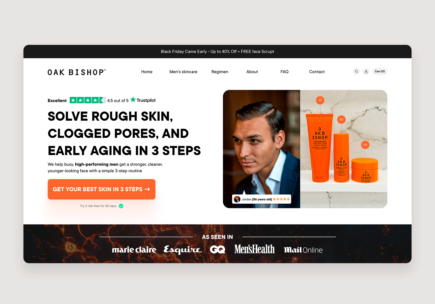 Ecommerce Website - Skincare Men ecommerce oak bishop skincare men ui ux website redesign