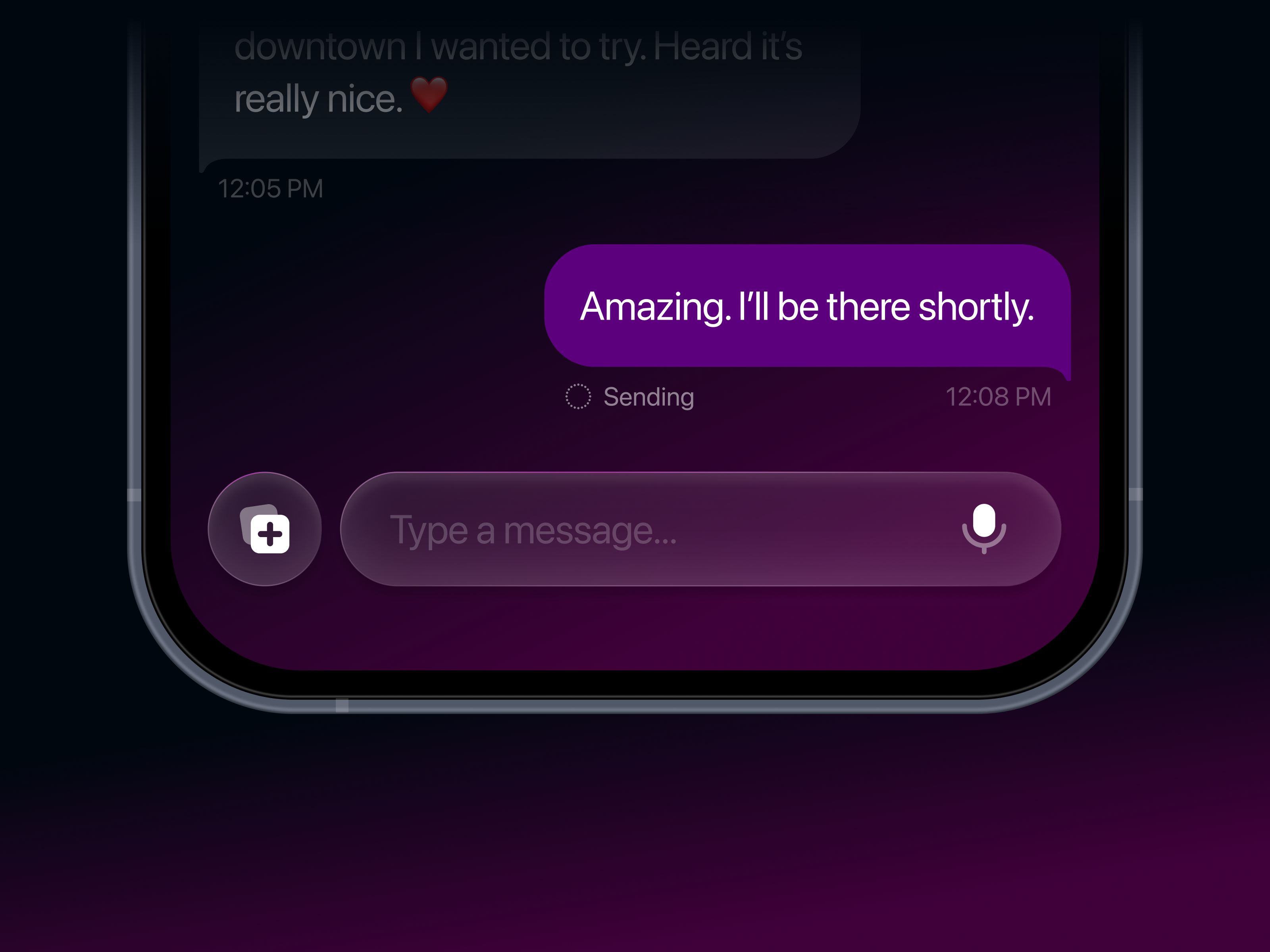 Dark Theme Chat app chat ios messages mobile design ui user interface