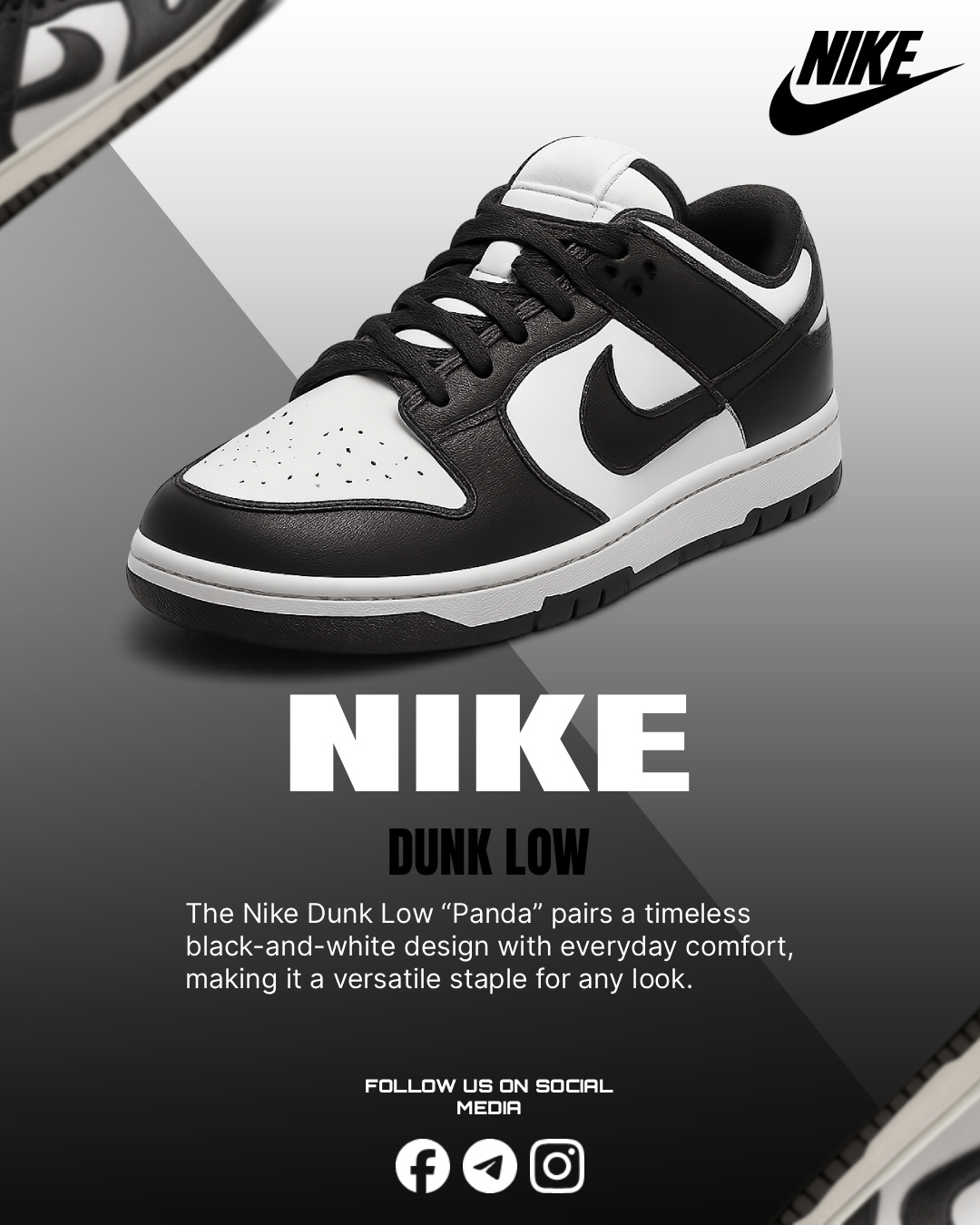 black white dunk low outfit