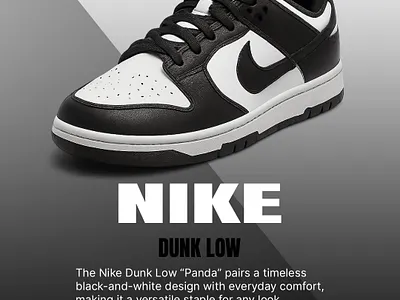 Nike Dunk Low – Minimal Sneaker Promo Concept advisual brand aesthetic branding clothing barnd promorion clothing brand design fashion branding graphic design instagram post marketing nike sneacers social media social media post social media promotion sportwear branding