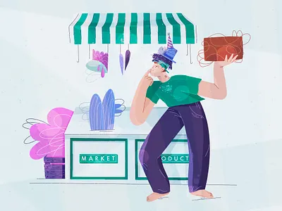 Product/Market Fit 2d business ceo characterdesign concept digital illustration fit founder hats illustration market procreateapp product startup