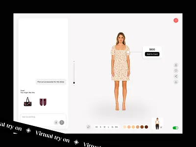 ⬆️Personalized Shopping Experience with Virtual Try-On 3d model try on accessory suggestions augmented reality branding design e commerce experience fashion retail illustration interactive fashion logo online shopping personalized shopping productdesign ui user experience ux virtual try on