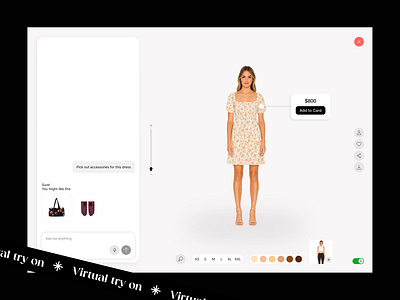⬆️Personalized Shopping Experience with Virtual Try-On 3d model try on accessory suggestions augmented reality branding design e commerce experience fashion retail illustration interactive fashion logo online shopping personalized shopping productdesign ui user experience ux virtual try on