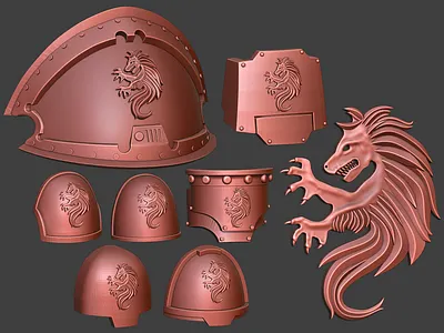 Duskwolves chapter bits 3d 3d art 3d model 3d printing 3d sculpting blender design warhammer