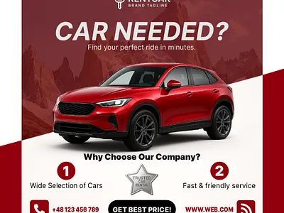 Car Rental Promo – Fast & Reliable Vehicle Service Advertisement advisual auto branding automotive promo branding business promo car rental design design graphic design instagram post marketing ommercial design service ad social media social media post social media promotion
