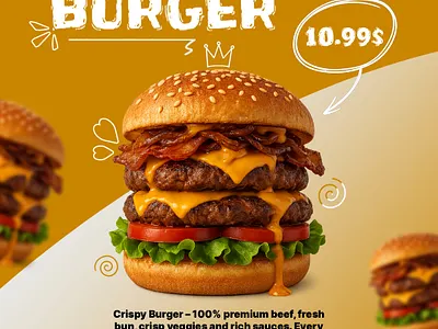 Special Burger – High-Impact Food Promo Design advisual branding design fast food marketing food promotion graphic design instagram post marketing menu banner restaurant branding social media social media post social media promo social media promotion