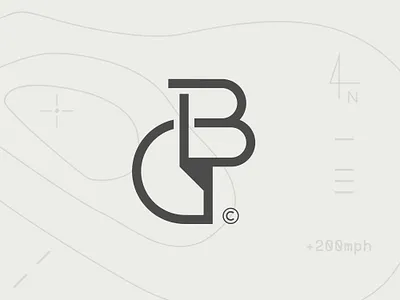 BG Golf Theme Monogram 3d branding dimension flag game golf initials logo monogram monoline outdoor shadow sports symbol terrain