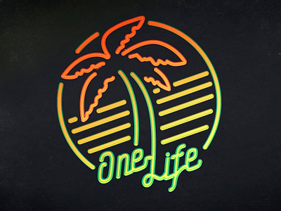 Neon logo design One Life podcast branding design graphic design logo