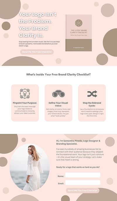 Logo Designer Sample Funnel canva funnel funnel design graphic design landing page landing page design systeme.io