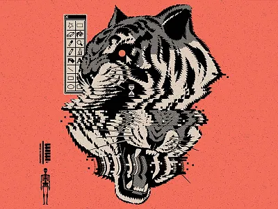Glitch VI book cartoon cd character cover design graphic design illustration music skull tiger vector vinyl