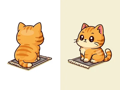 Meowslim🐱🕌 animal branding cat character cute doodle fanart flat funny icon illustration islamic logo meowslim muslim pet prayer praying