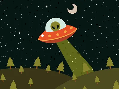 Cow Abduction Rive Animation abduction alien alien abduction animation cow extraterrestrial illustration lottie night rive rive animation ufo web animation website animation website illustration