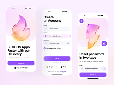 UI Components Library - Mobile App 3d android app app design components cute design design figma friendly ui interface ios light mode mobile app mobile ui product ui sign in sign up ui exploration ui inspiration ui ux