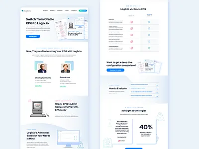 Logik.io Oracle ABM Landing Page b2b landing page saas ui ux web design website design