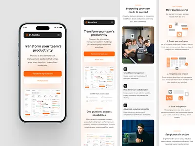 PLANORA - Smart Management Task Dashboard (Responsive) branding dashboard design graphic design homescreen mobile app responsive ui ux web design website