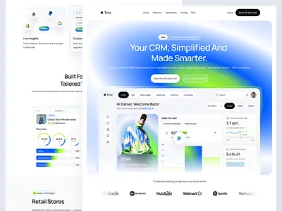 Trivia - Landingpage analytics chart customer dashboard data visualization ecommerce homepage landingpage profit saas statistic store ui ui widget ux web page webapp webdesign