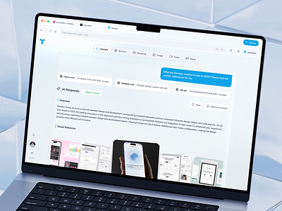Tacoon — AI Research Page ai browser ai result browser browser mockup browser ui browser ux chrome clean design figma firefox modern navigation new browser product design safar search smart search ui web app