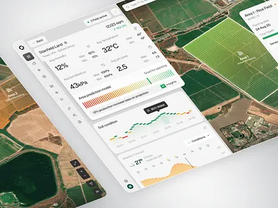 Agrotech Dashboard agriculture dashboard agriculture ui agrotech analytics dashboard cansaas clean dashboard design farming app field management map interface minimalist modern product design saas satellite map ui smart farming app ui ux web app