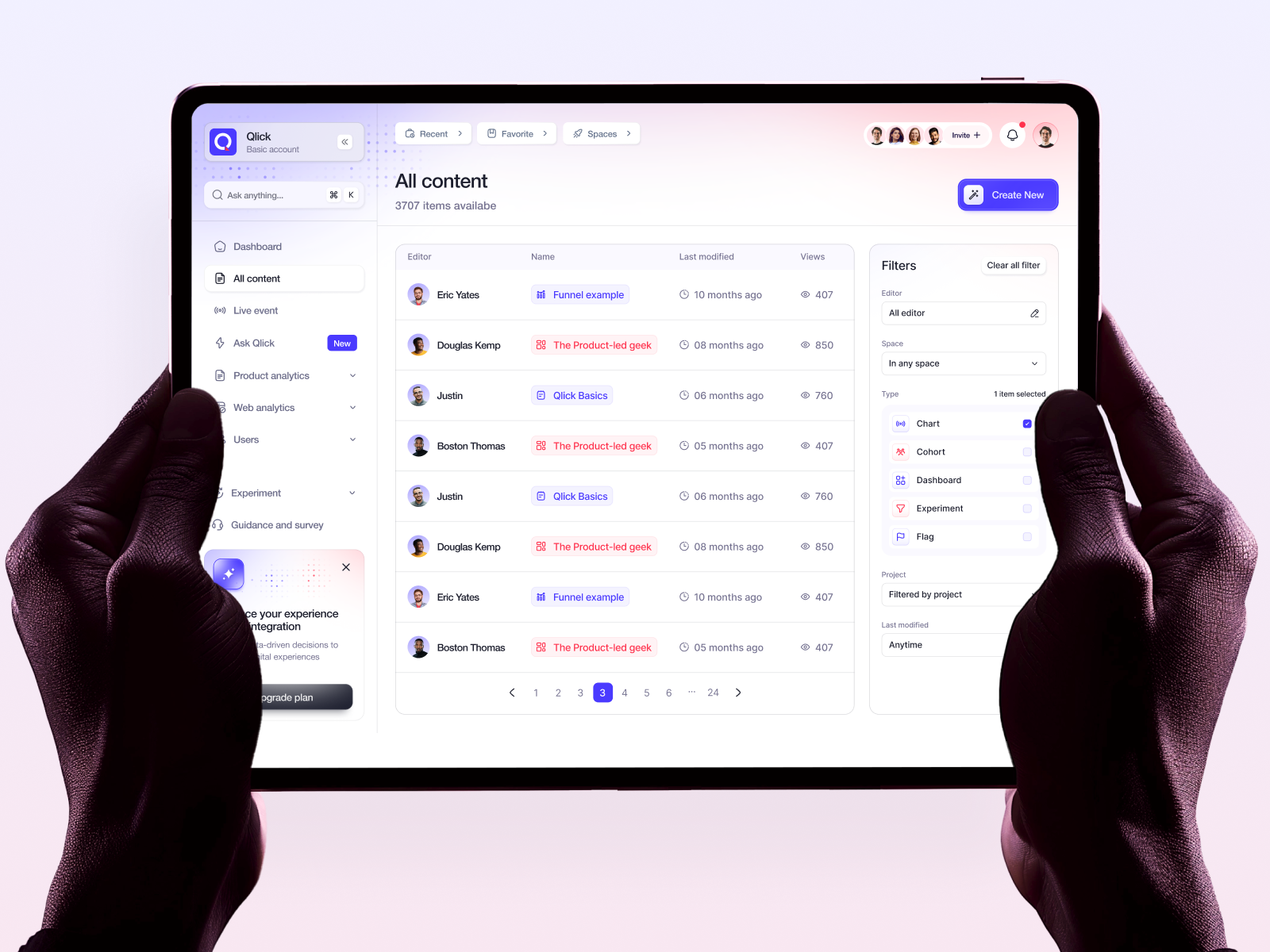 Qlick- AI Driven business intelligence platform ai business colorful dashboard dashboard design design trend trendy ui user interface ux web web application webapp webdesign website