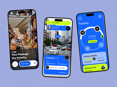 Parcel Tracker Mobile App courier delivery service delivery app home screen map minimal mobile app onboarding screen online market package delivery parcel tracker parcel tracker mobile app shipment tracking app transport transport app transport service transportation ui design uiux design