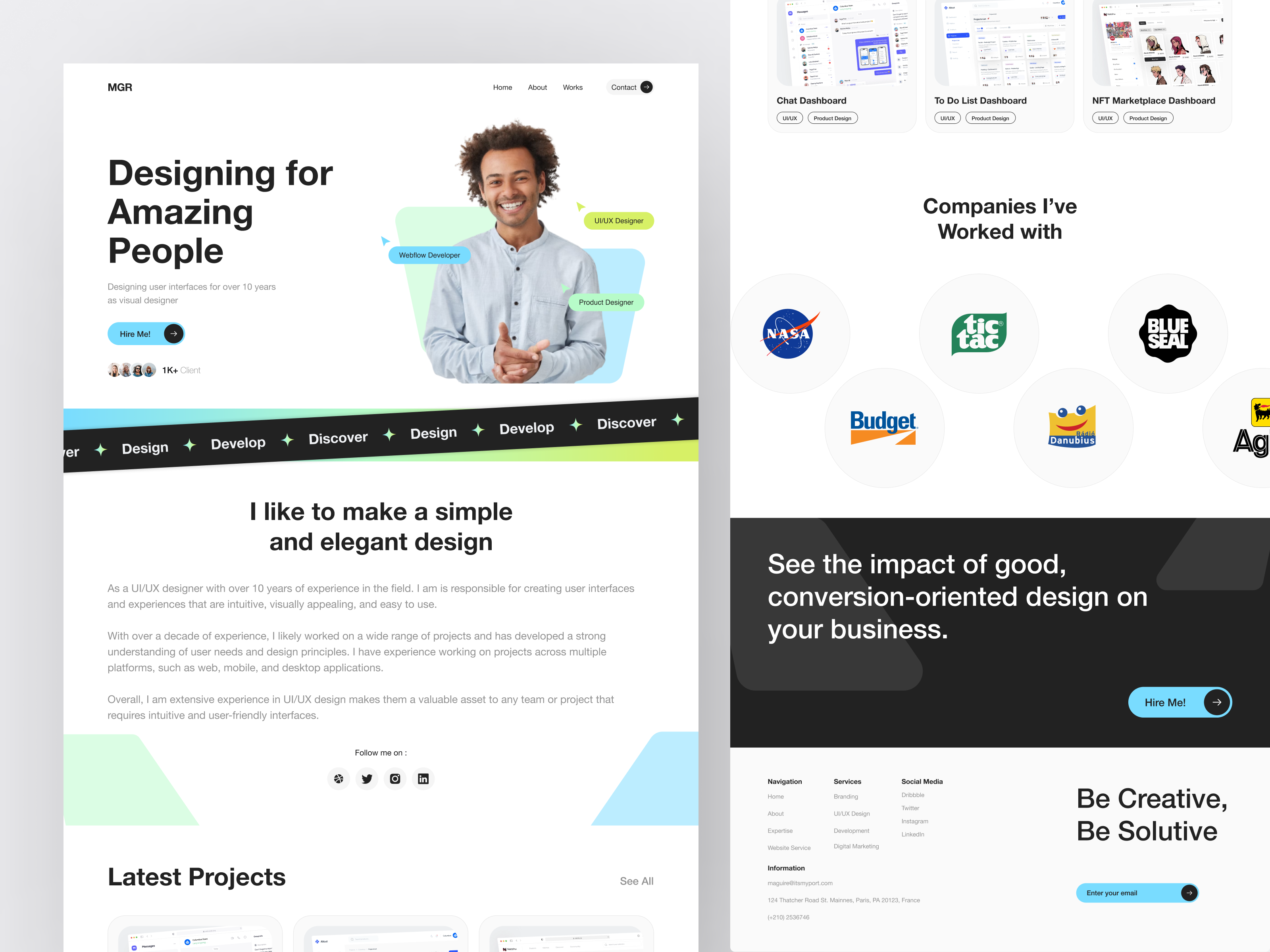 MGR - Personal Portfolio Landing Page