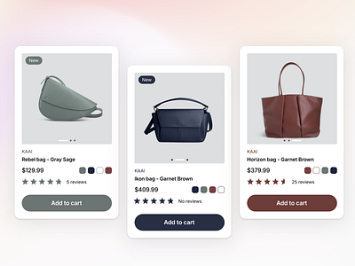 Modern Shop Cards for Fashion Products bag store design clean ui dribbble shot ecommerce ui fashion app minimal ui mobile design online shop product card product design shop card ui components ux design web design