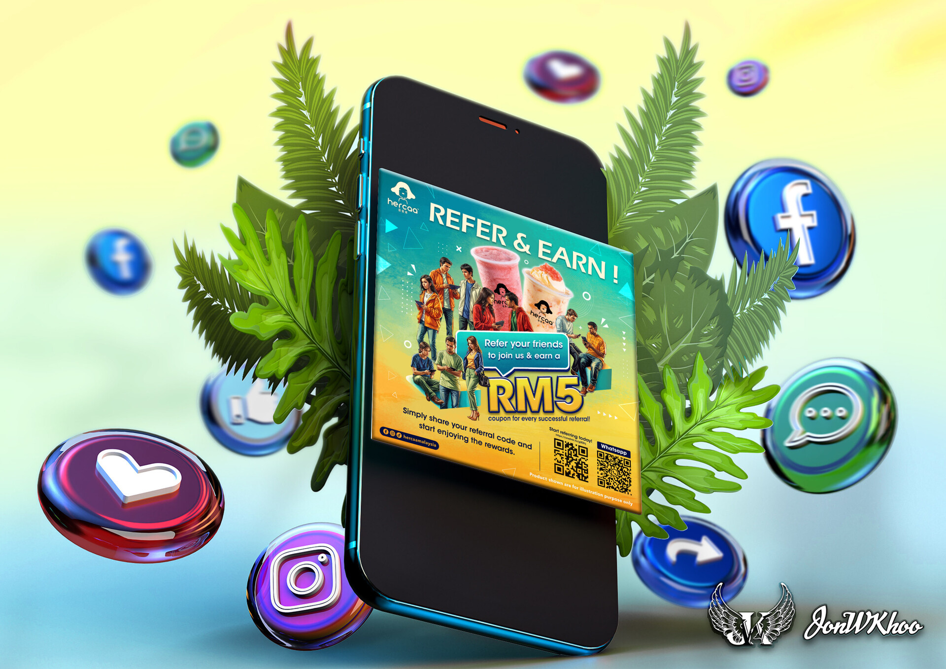 Refer & Earn 2024 | Advertisement Design advertisement design graphic design hercaa malaysia instagram jonwkhoo refer post social media tv display