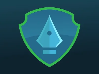 Pen Tool badge digital icon illustration illustrator pen pen tool shield vector