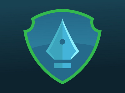 Pen Tool badge digital icon illustration illustrator pen pen tool shield vector