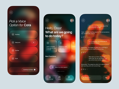 AI Assistant Mobile App UI – Modern Voice & Chat Experience ai ai app ai assistant ai assistant app ai chat ui design ai mobile app ai tools app ai voice assistant design app design assistant chat ai assistant chat assistant app ui ios mobile app mobile app design smart assistant virtual assistant voice ai app voice to text app