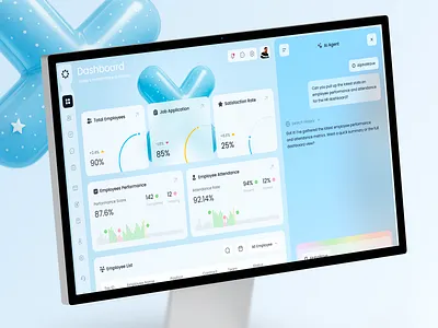 Agentic HR Managemnt Dashboard agent agentic ai ai assistant animation clean design dashboard data visualization employee analytics generative ai hr dashboard hr management hr software modern ui product design saas ui design ux design web app workflow automation