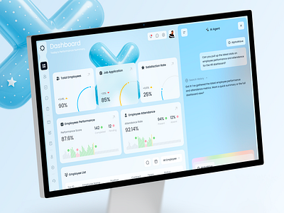 Agentic HR Managemnt Dashboard agent agentic ai ai assistant animation clean design dashboard data visualization employee analytics generative ai hr dashboard hr management hr software modern ui product design saas ui design ux design web app workflow automation