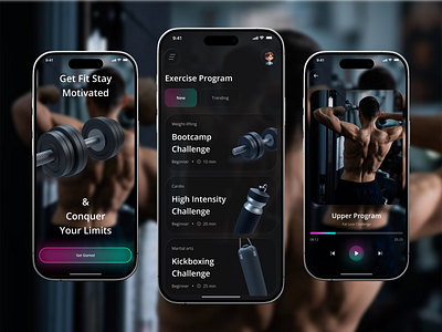 Fitness app Design app exercise app fitness fitness app fitness motivation gym app gym ui ios mobile mobile app design sport training app ui ux workout app workout program