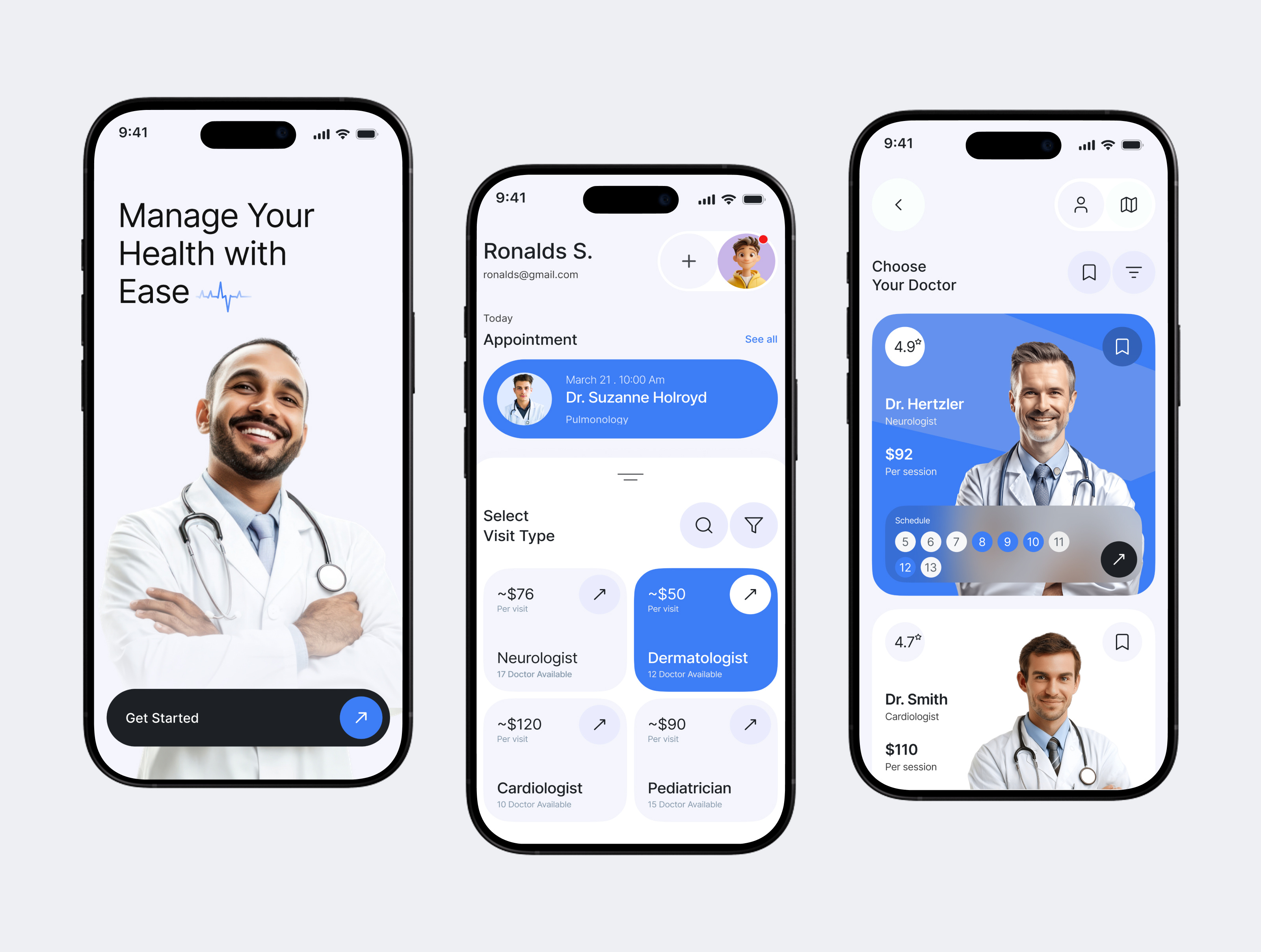 Doctor Appointment Mobile App app ui appointment clinic doctor doctor appointment app doctor booking app medical app design mobile app mobile app design mobile design modern app patient patient management app product design ui ux