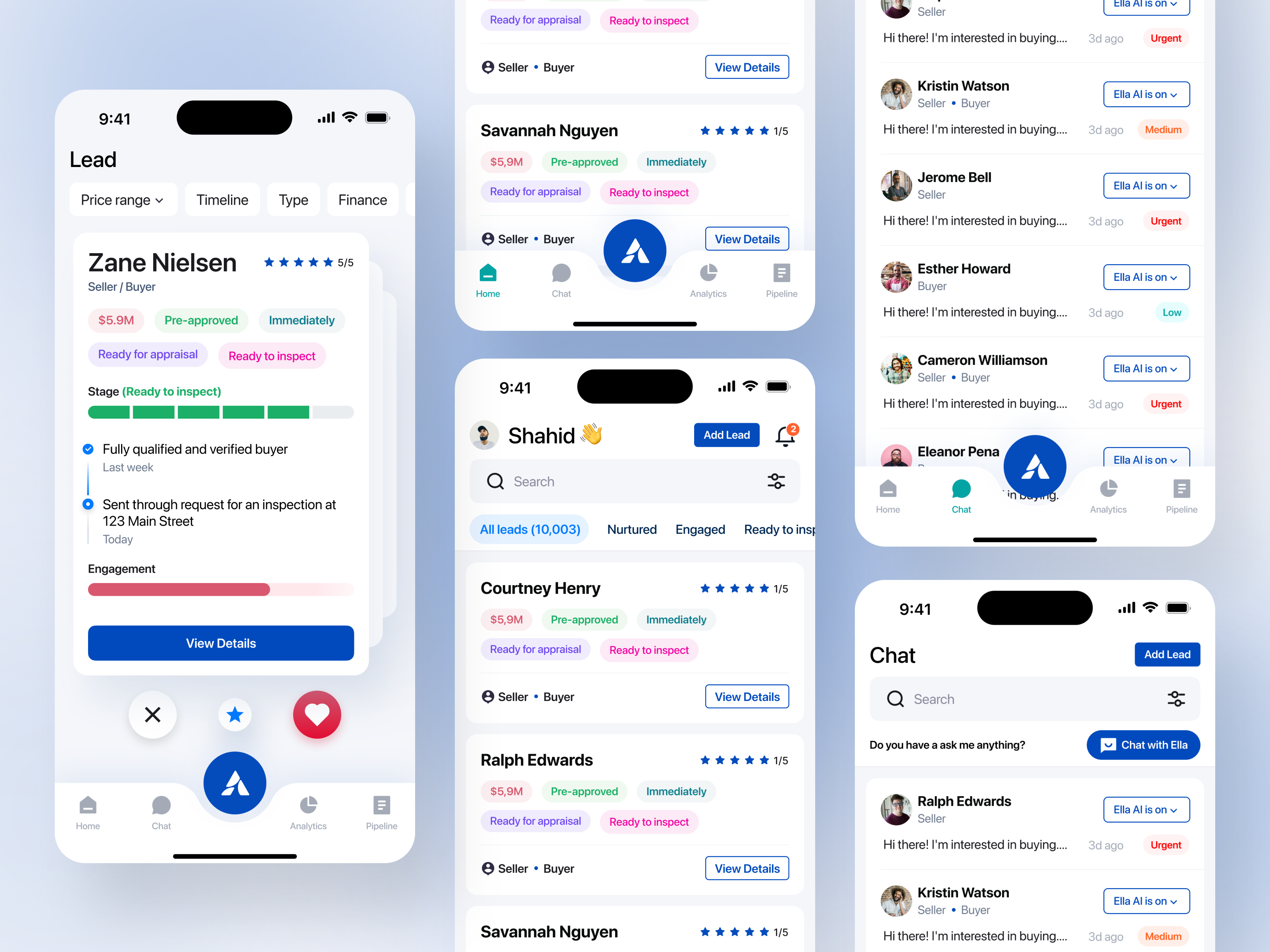 Example of AgentAmp - Mobile Design for a Real Estate CRM App