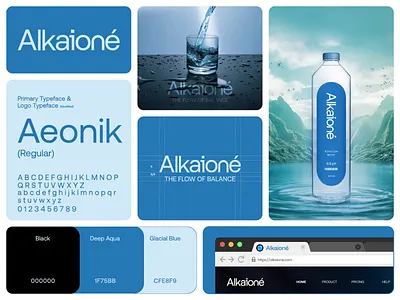Alkaioné: Alkaline Water Brand Visual Identity alkaline animation brand identity branding custom logo design graphic design icon logo logo design mineral water modern motion graphics packaging social media typeface ui visual identity wordmark
