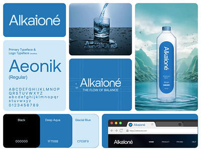 Alkaioné: Alkaline Water Brand Visual Identity alkaline animation brand identity branding custom logo design graphic design icon logo logo design mineral water modern motion graphics packaging social media typeface ui visual identity wordmark