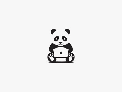 Panda Logo branding branding design character design cute character cute panda design graphic design illustration logo logo design panda panda character design panda illustration panda laptop panda logo vector