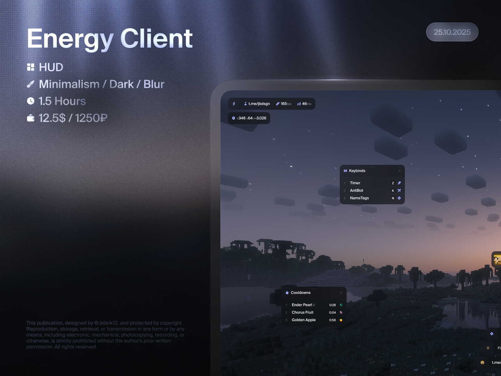 Energy Client cheat game hack hud minecraft ui uiux uix ux