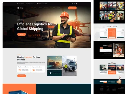 Transport and logistics ui website adventure design business cargo container courier delivery design distribution homepage industrial landing logistic shipment shipping transport ui uiux uiux design warehouse web