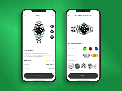 Daily UI :: 033 Customize Product app custom dailyui design rolex ui ux watch
