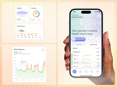 Glucose Health Mobile App UI UX | Diabetes Management App activity tracker app design app tracker app ux design diabetes management app diabetic app diabetic managment focotik health app health care mobile app health tracker medical app mobile app design ui ui design ui ux design wellness app