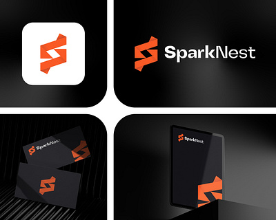 SparkNest modern minimalist logo adobe illustrator brand identity brand style guide branding branding designer branding service fiverr.com graphic design logo logo design logo design service logo designer logomark minimalist branding minimalist logo modern logo trending design trending logo style visual identity