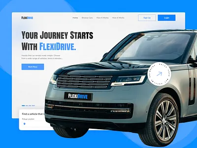 Car Rental Website Design 3d animation graphic design motion graphics ui