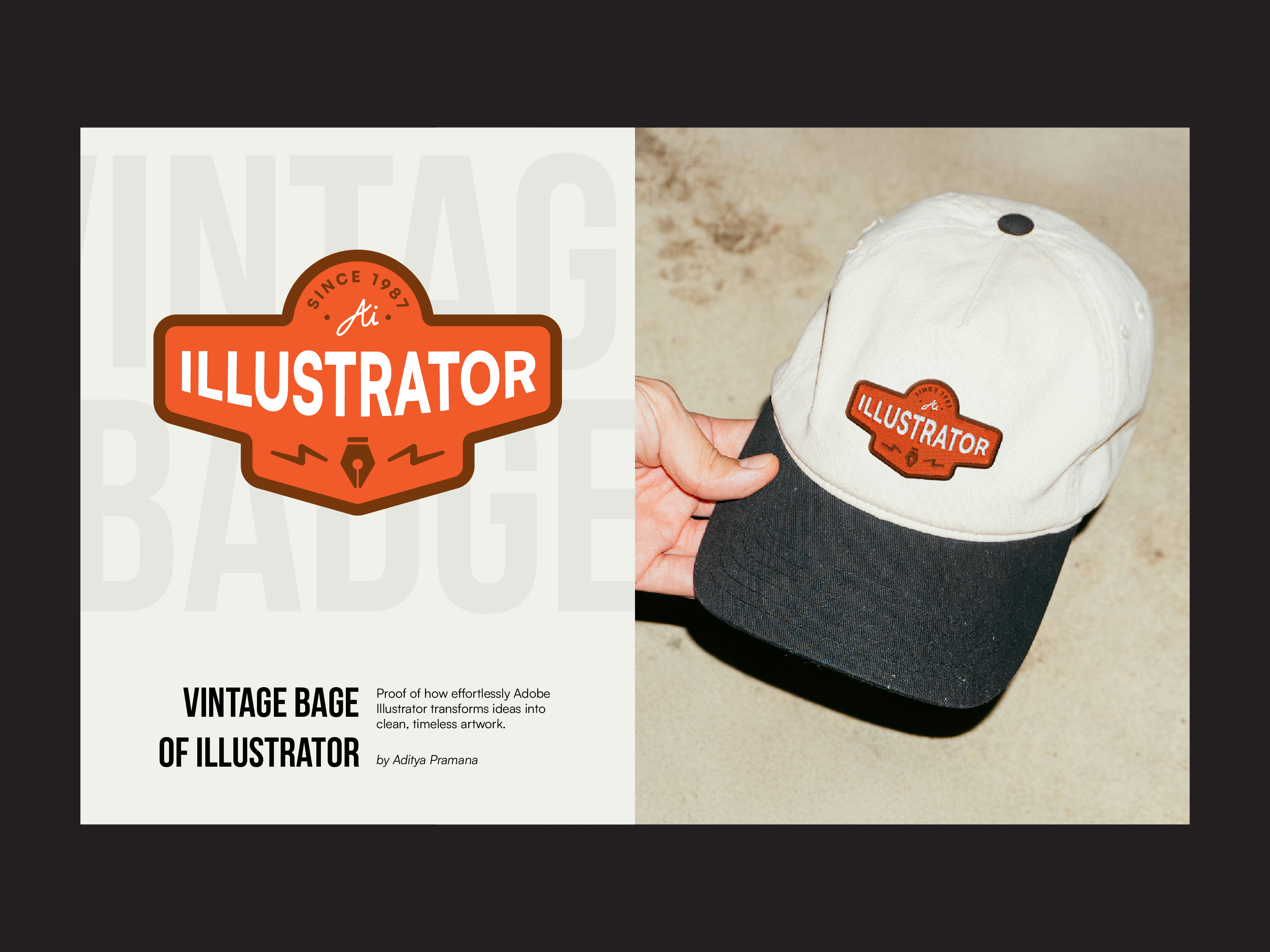 (Winner) Adobe Illustrator Vintage Bage - Dribbble Challenge badge dribbble graphic design illustrator minimalist vintage
