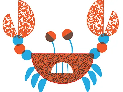 Crabby adobe illustrator crab editorial editorial illustration illustration litho pattern texture vector